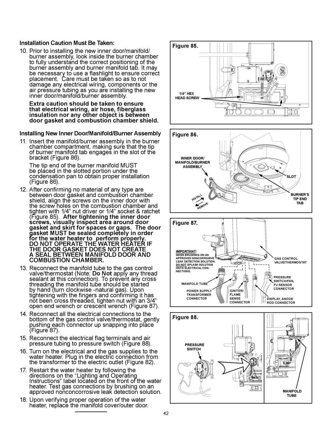 A.O. Smith PCG2J4040T3NOV 100, PCG6240T403NOV 100, PCG2J5040T3NOV 100, GAHH 40 100 Installation Caution Must Be Taken, Tab 