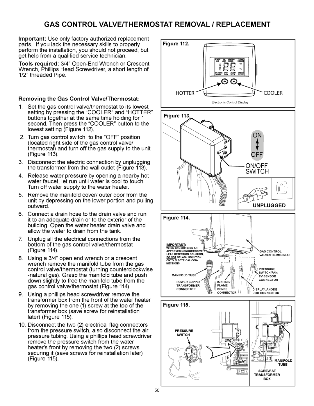 A.O. Smith PCG6240T403NOV 100, PCG2J5040T3NOV 100, PCG2J4040T3NOV 100 GAS Control VALVE/THERMOSTAT Removal / Replacement 