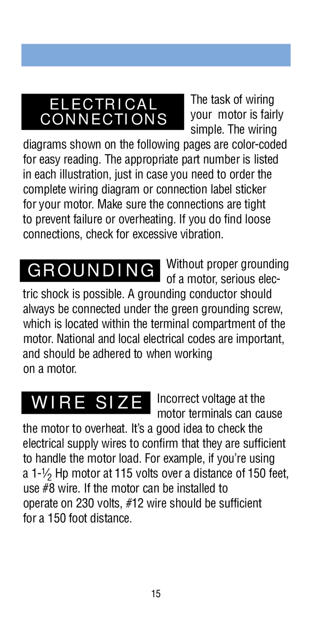 A.O. Smith Pool & Spa Motor manual On a motor, Task of wiring your motor is fairly simple. The wiring 