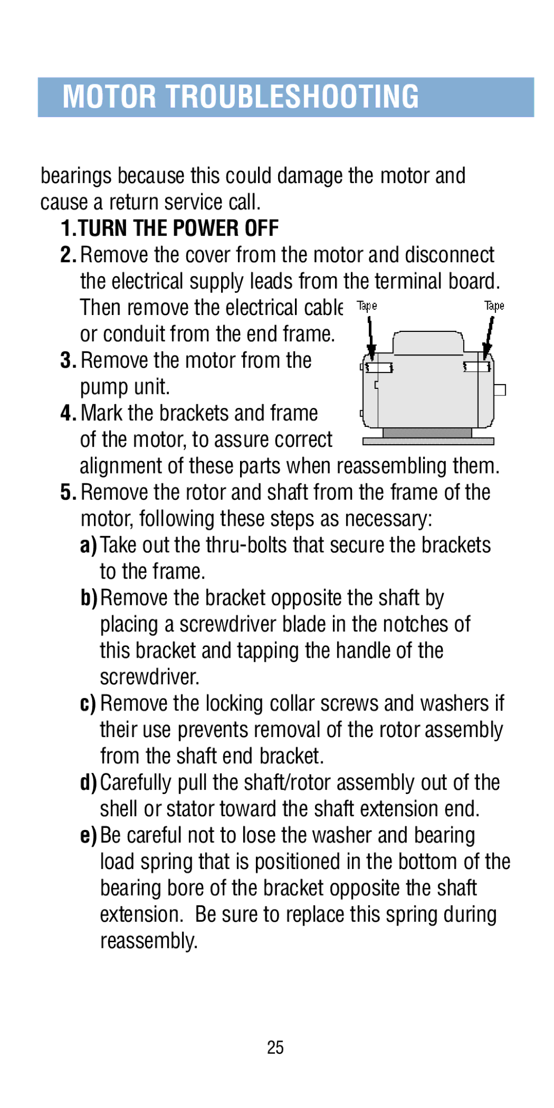 A.O. Smith Pool & Spa Motor manual Turn the Power OFF 