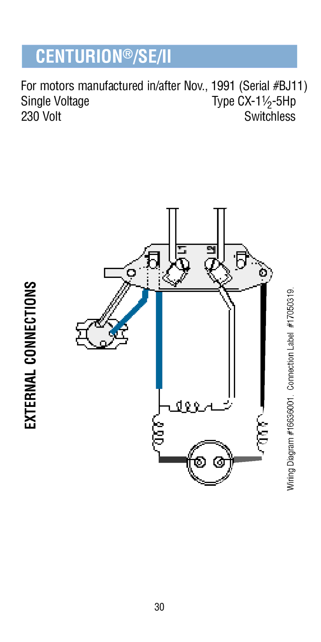 A.O. Smith Pool & Spa Motor manual Single Voltage Type CX-11⁄ -5Hp Switchless 