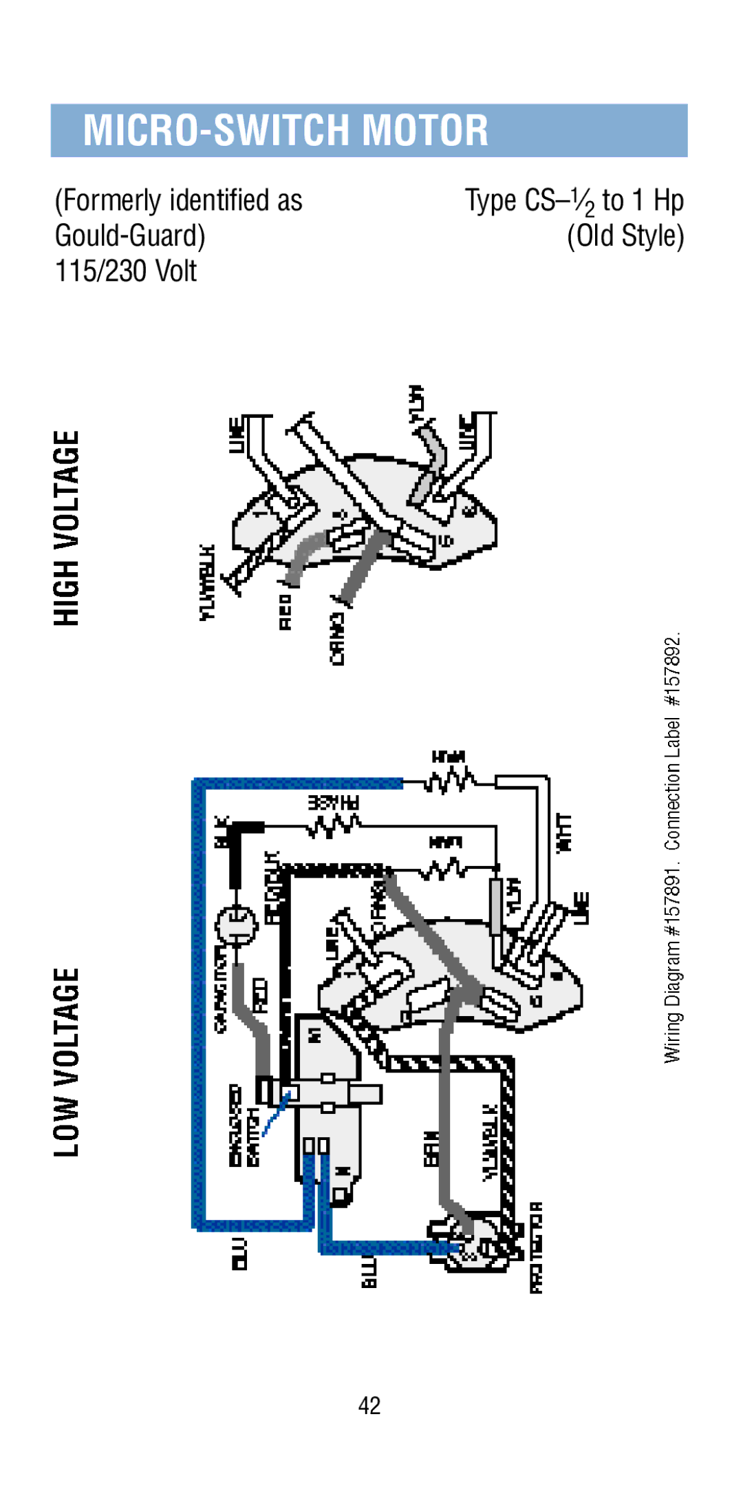 A.O. Smith Pool & Spa Motor manual MICRO-SWITCH Motor, Formerly identified as, Gould-Guard Old Style 115/230 Volt 