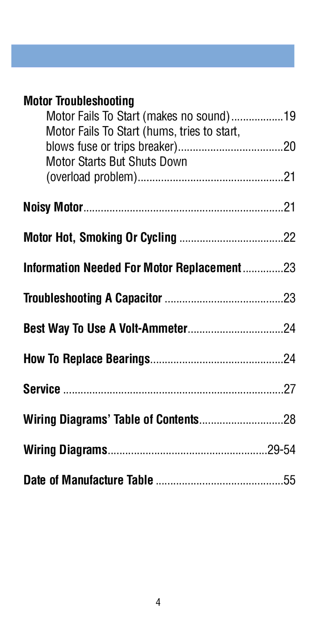 A.O. Smith Pool & Spa Motor manual Motor Troubleshooting, Motor Starts But Shuts Down 