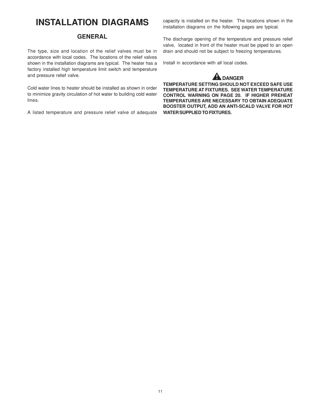 A.O. Smith SBD 30 150 warranty Installation Diagrams, General 