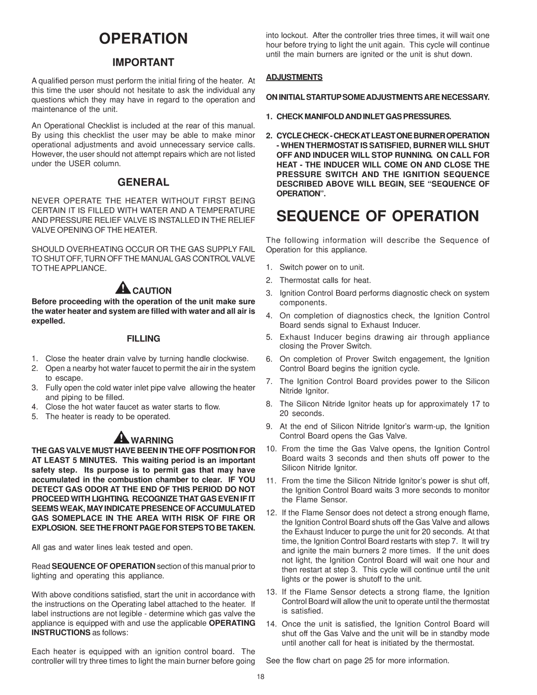 A.O. Smith SBD 30 150 warranty Sequence of Operation 