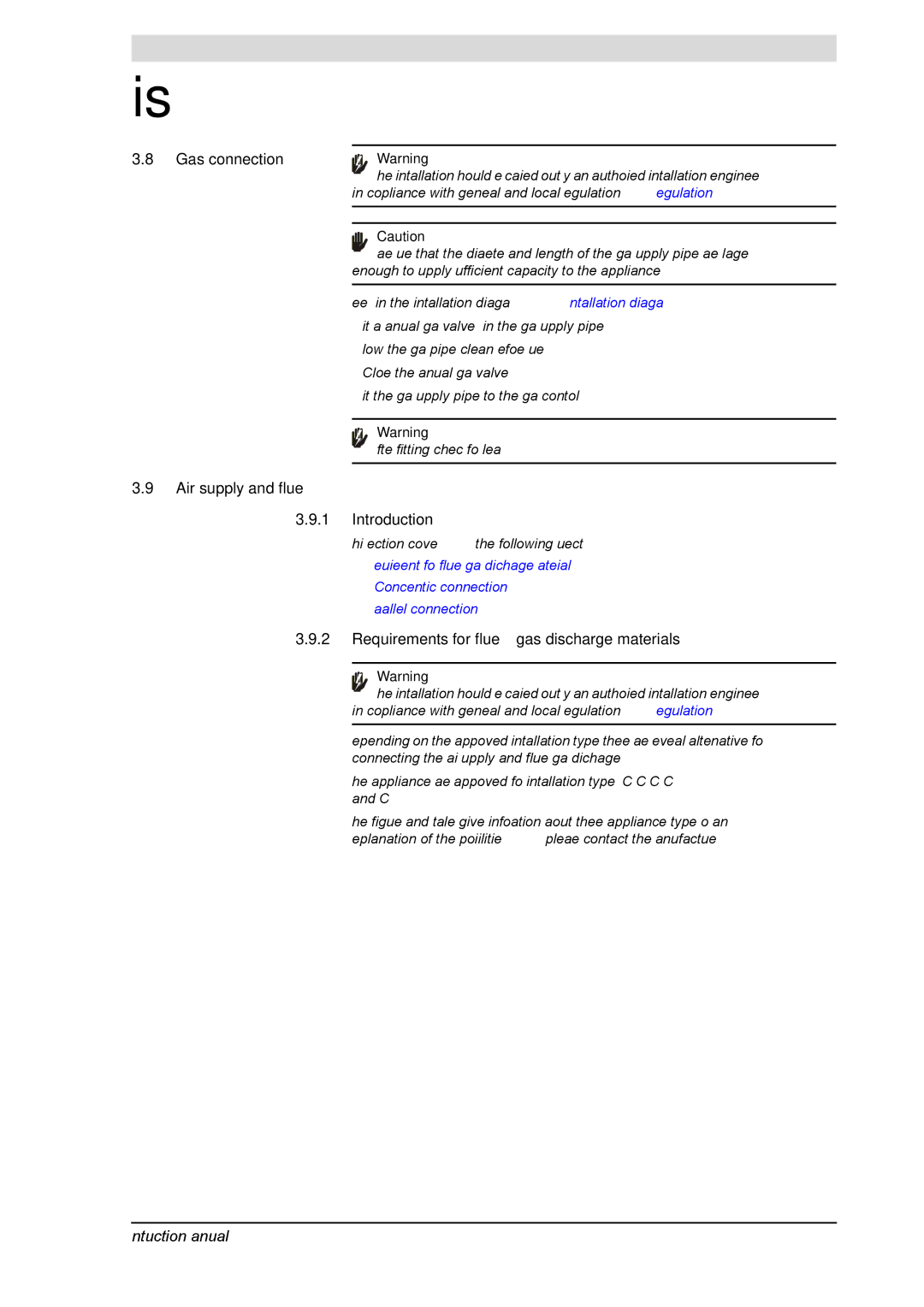 A.O. Smith SGE Gas connection, Air supply and flue Introduction, Requirements for flue gas discharge materials 