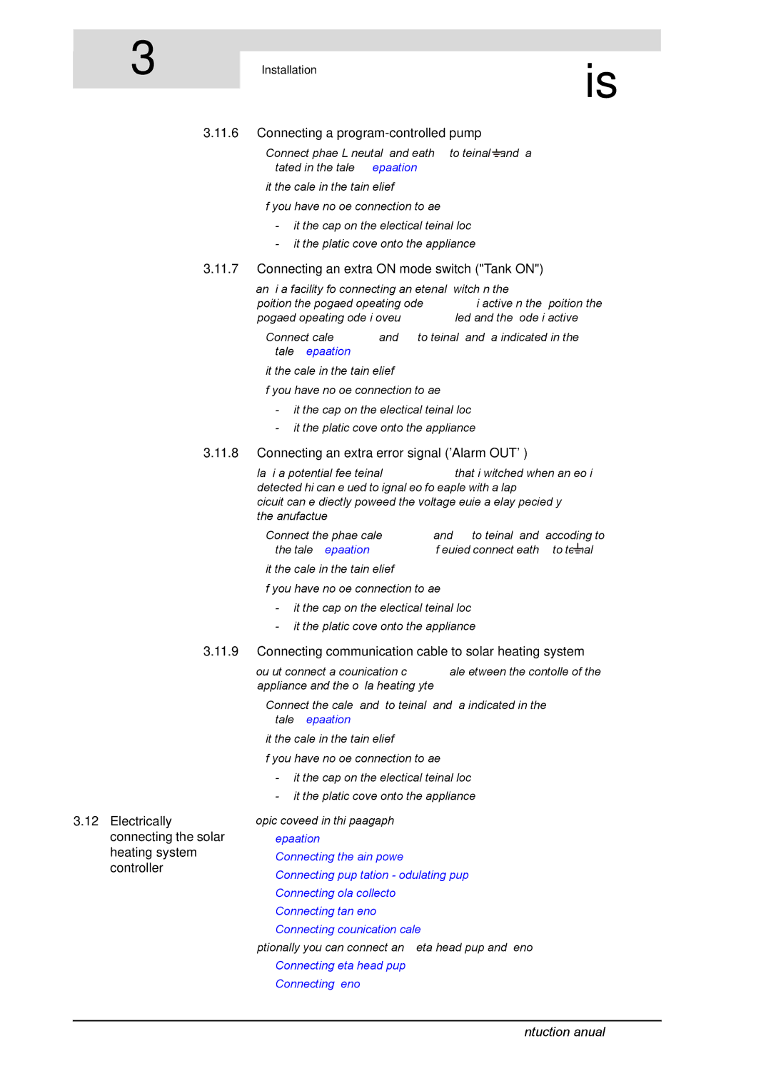 A.O. Smith SGE service manual 11.6, Connecting a program-controlled pump, Connecting an extra on mode switch Tank on 