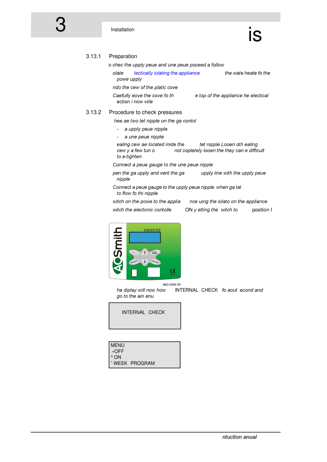 A.O. Smith SGE service manual Preparation, Procedure to check pressures 