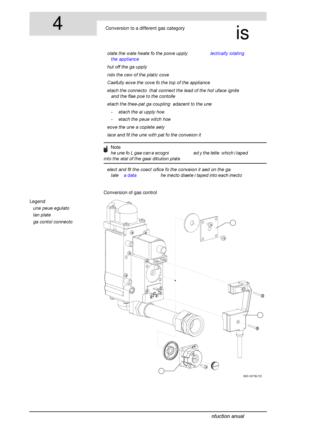 A.O. Smith SGE Burner pressure regulator Blank plate Gas control connector, Conversion to a different gas category 