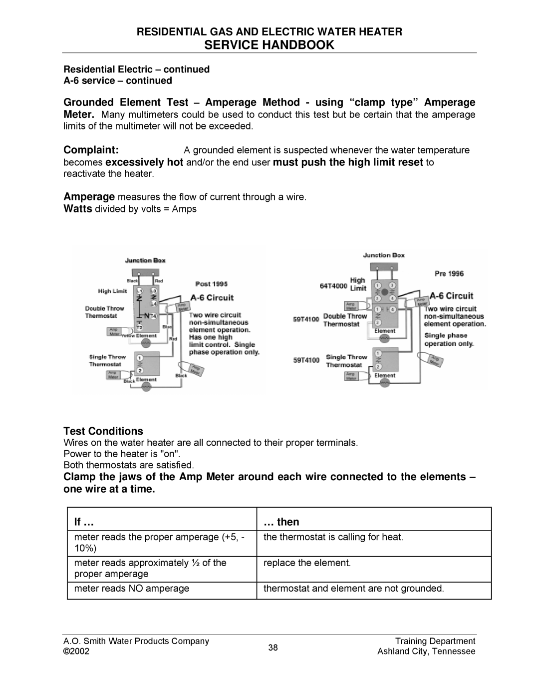 A.O. Smith TC-049-R2 manual Service Handbook 