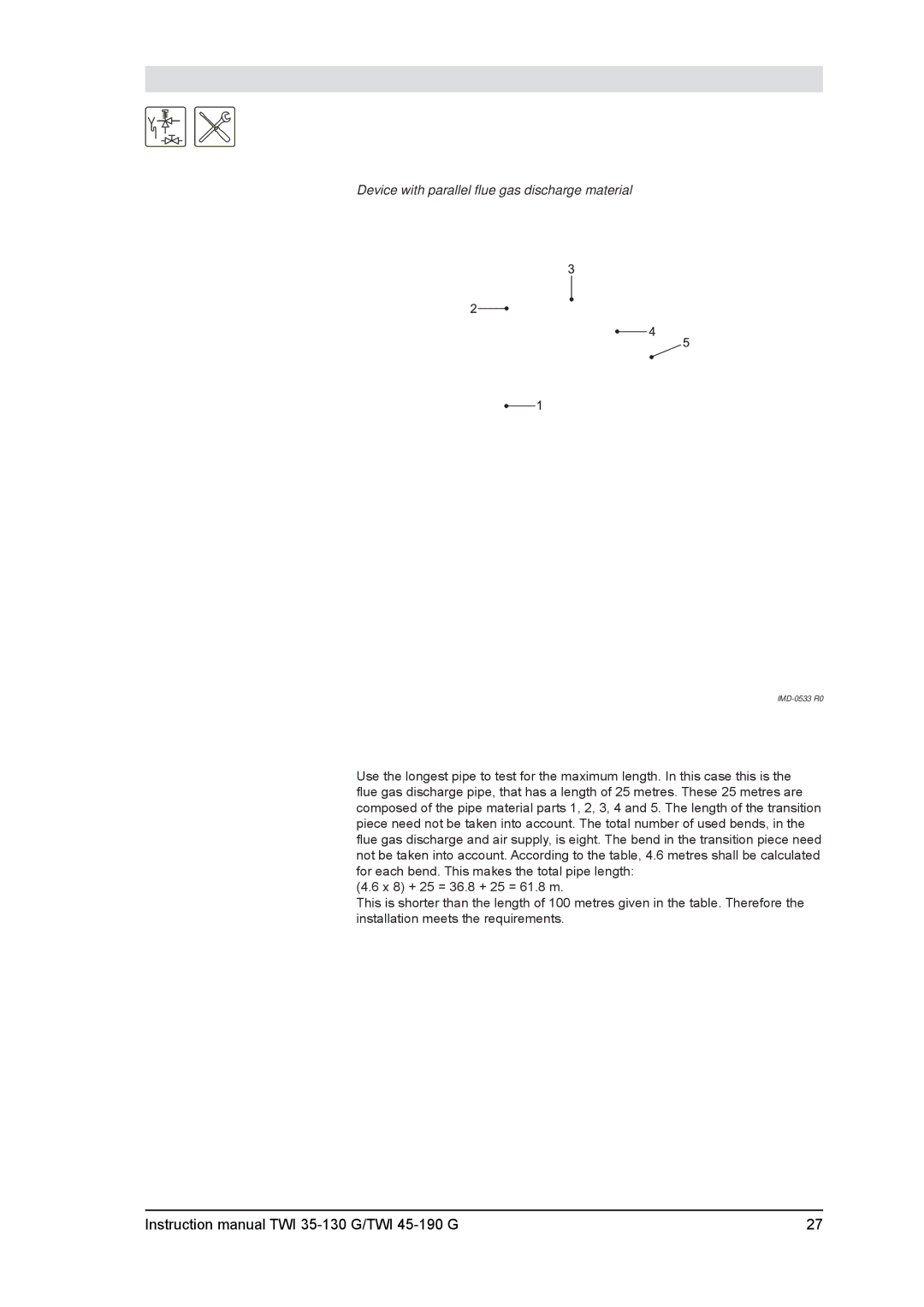 A.O. Smith TWI 35-130, TWI 45-190 service manual Device with parallel ﬂue gas discharge material 