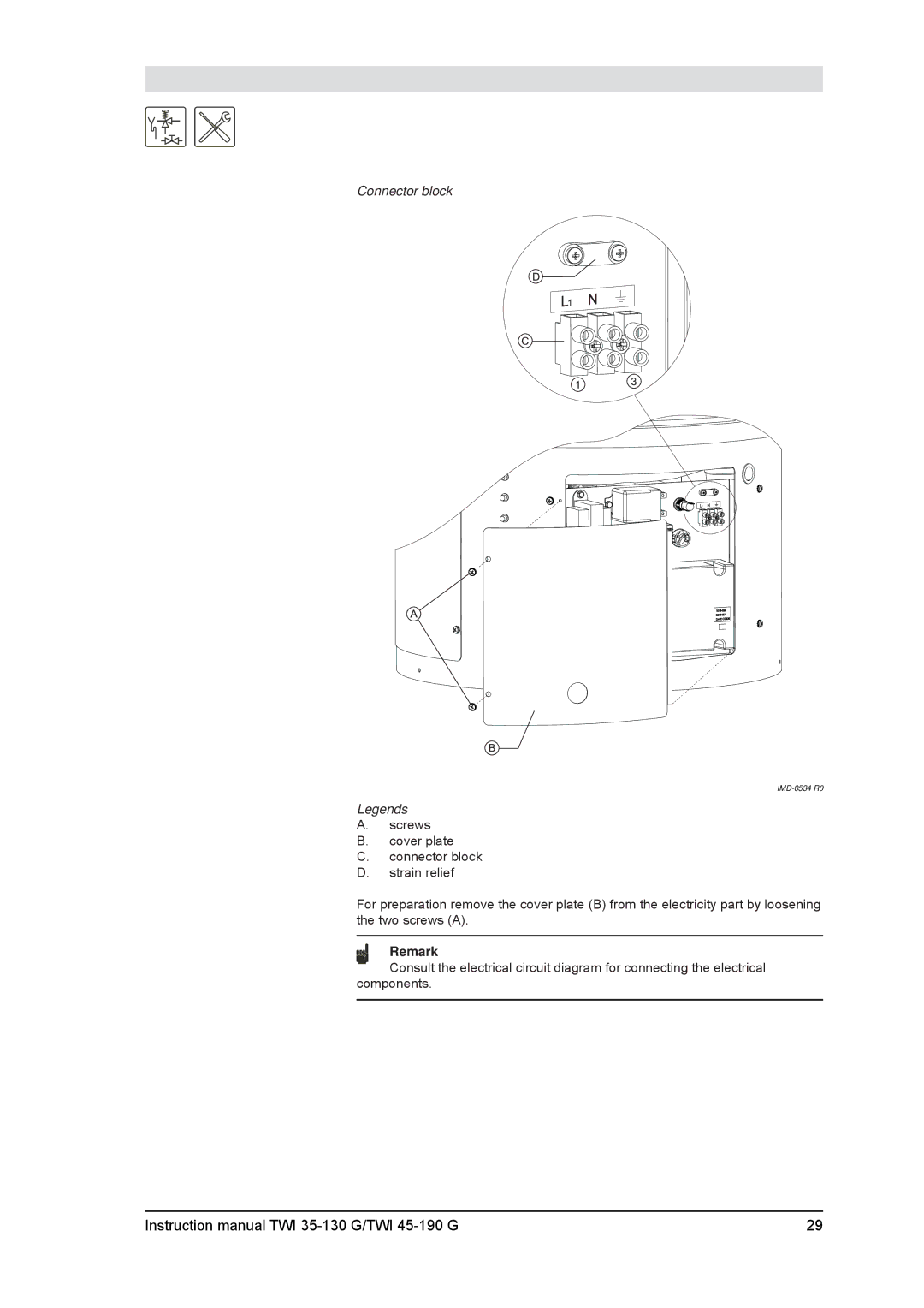 A.O. Smith TWI 35-130, TWI 45-190 service manual Connector block 