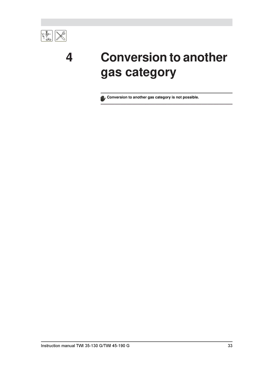 A.O. Smith TWI 35-130, TWI 45-190 service manual Conversion to another gas category 