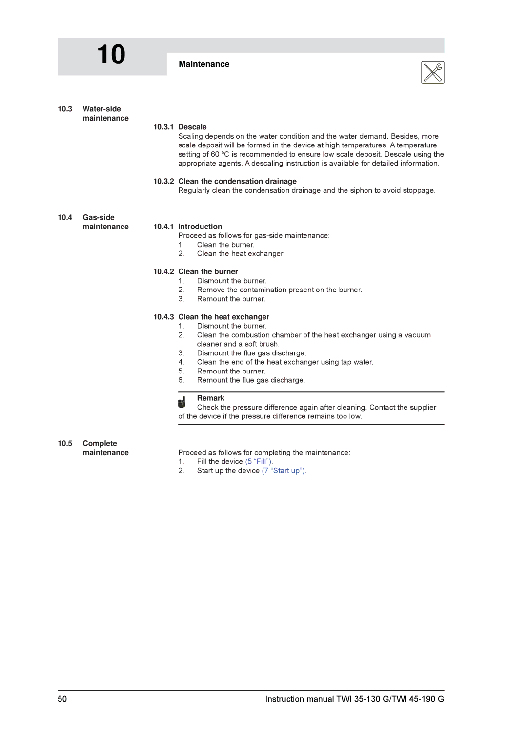 A.O. Smith TWI 45-190, TWI 35-130 service manual Maintenance 