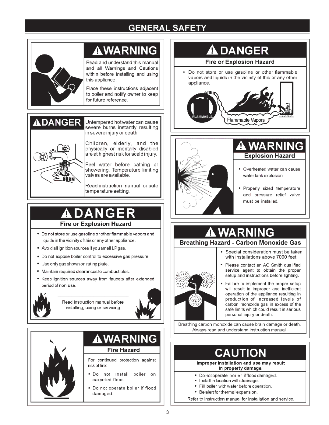 A.O. Smith VB/VW- 750, VB/VW- 1000 instruction manual General Safety 