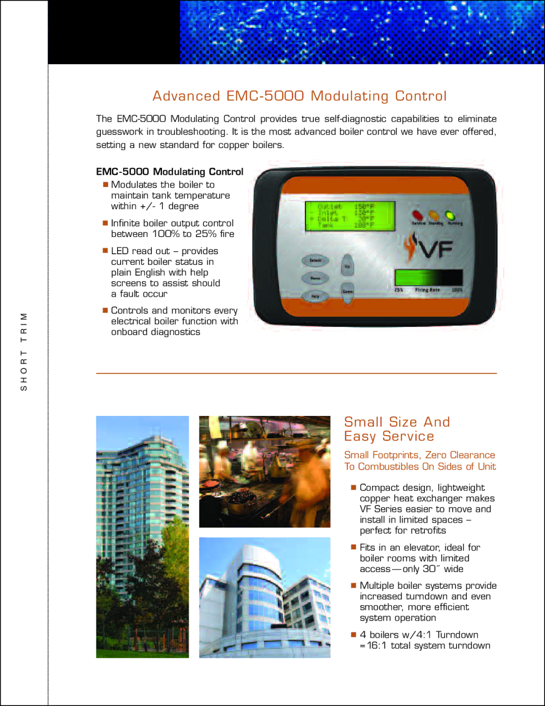 A.O. Smith VF Series manual Advanced EMC -5000 Modulating Control, Small Size Easy Service 