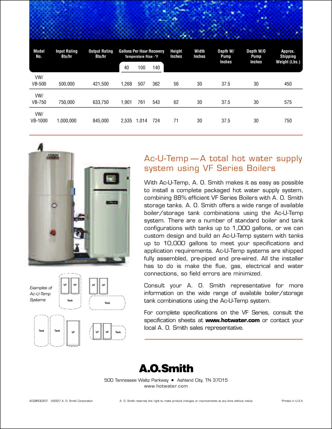 A.O. Smith VF Series manual 140 