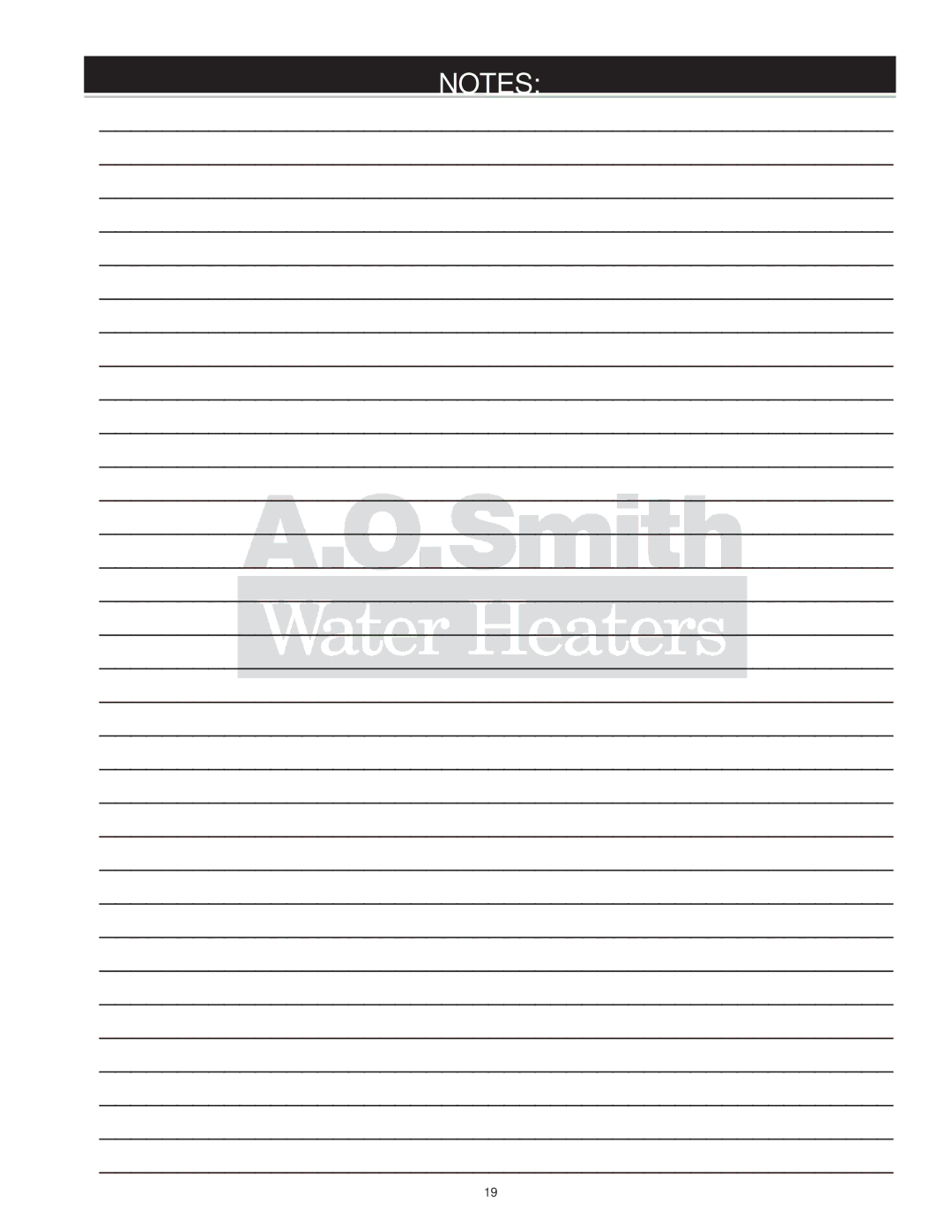 A.O. Smith WATER HEATERS instruction manual 