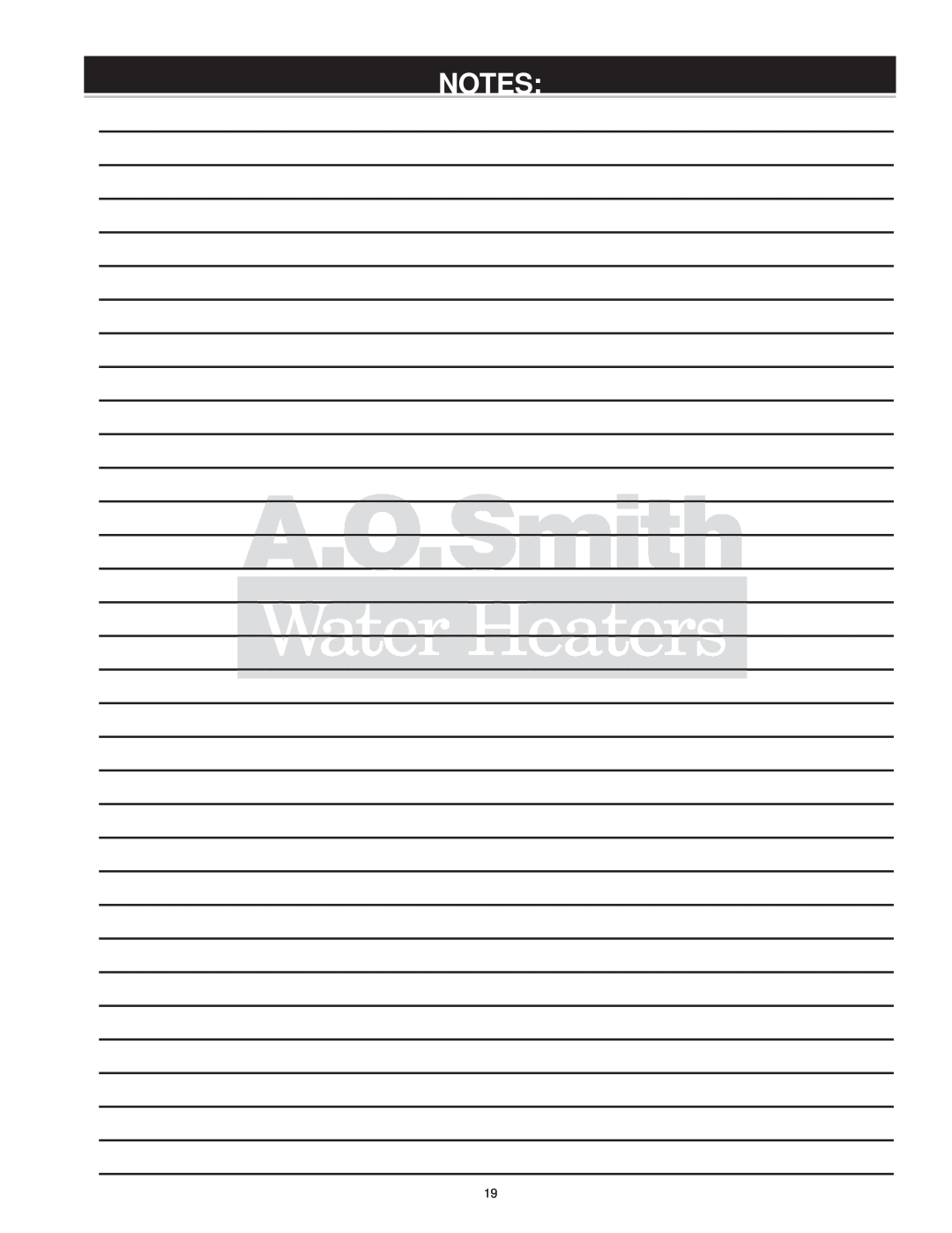 A.O. Smith WATER HEATERS instruction manual 