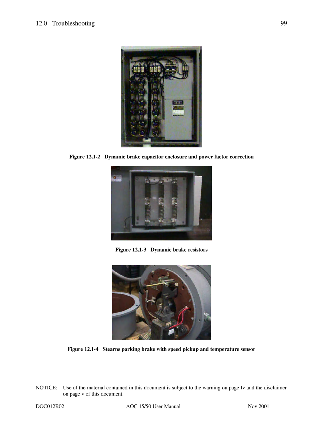 AOC 15 user manual Dynamic brake resistors 