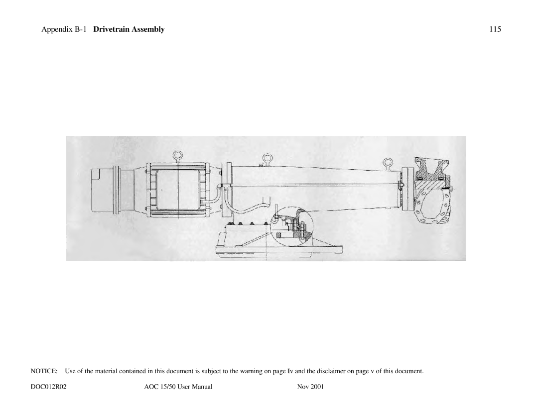 AOC 15 user manual Appendix B-1 Drivetrain Assembly 