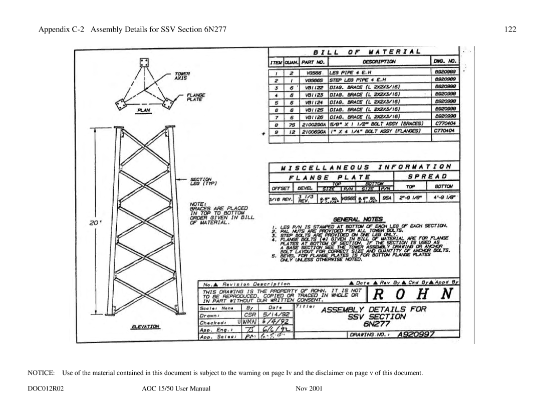 AOC 15 user manual Appendix C-2 Assembly Details for SSV N277 122 