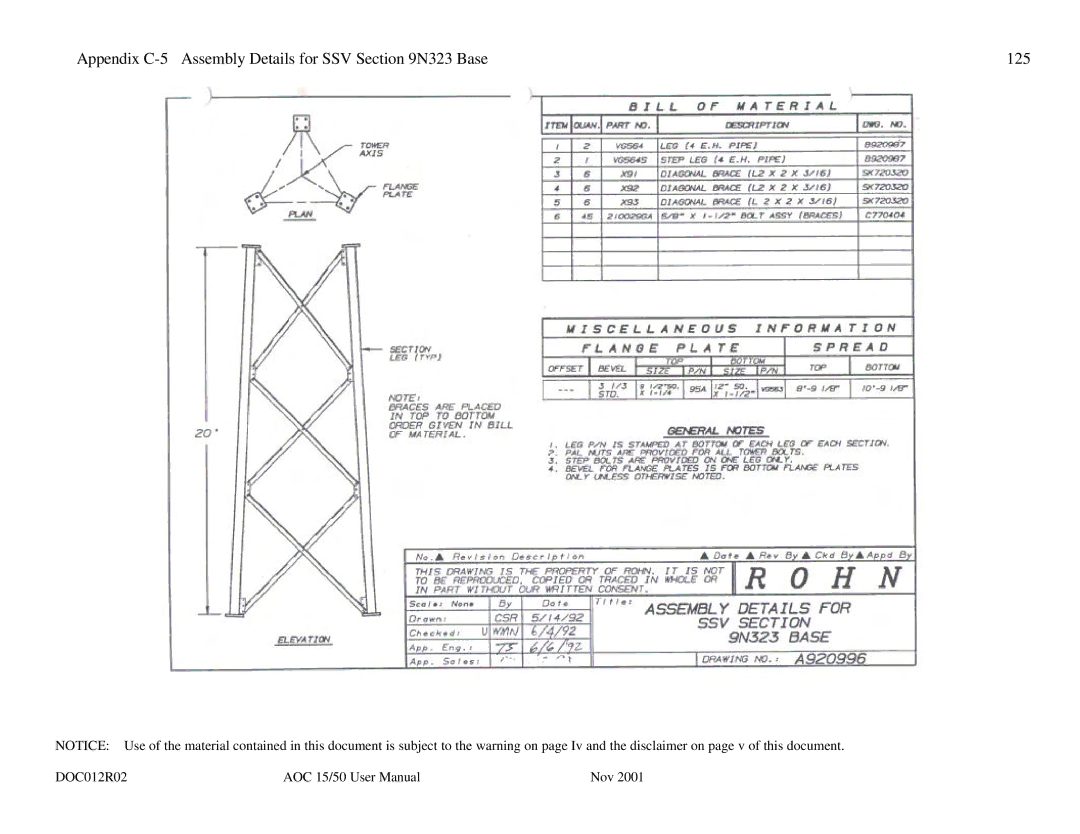 AOC 15 user manual Appendix C-5 Assembly Details for SSV N323 Base 125 