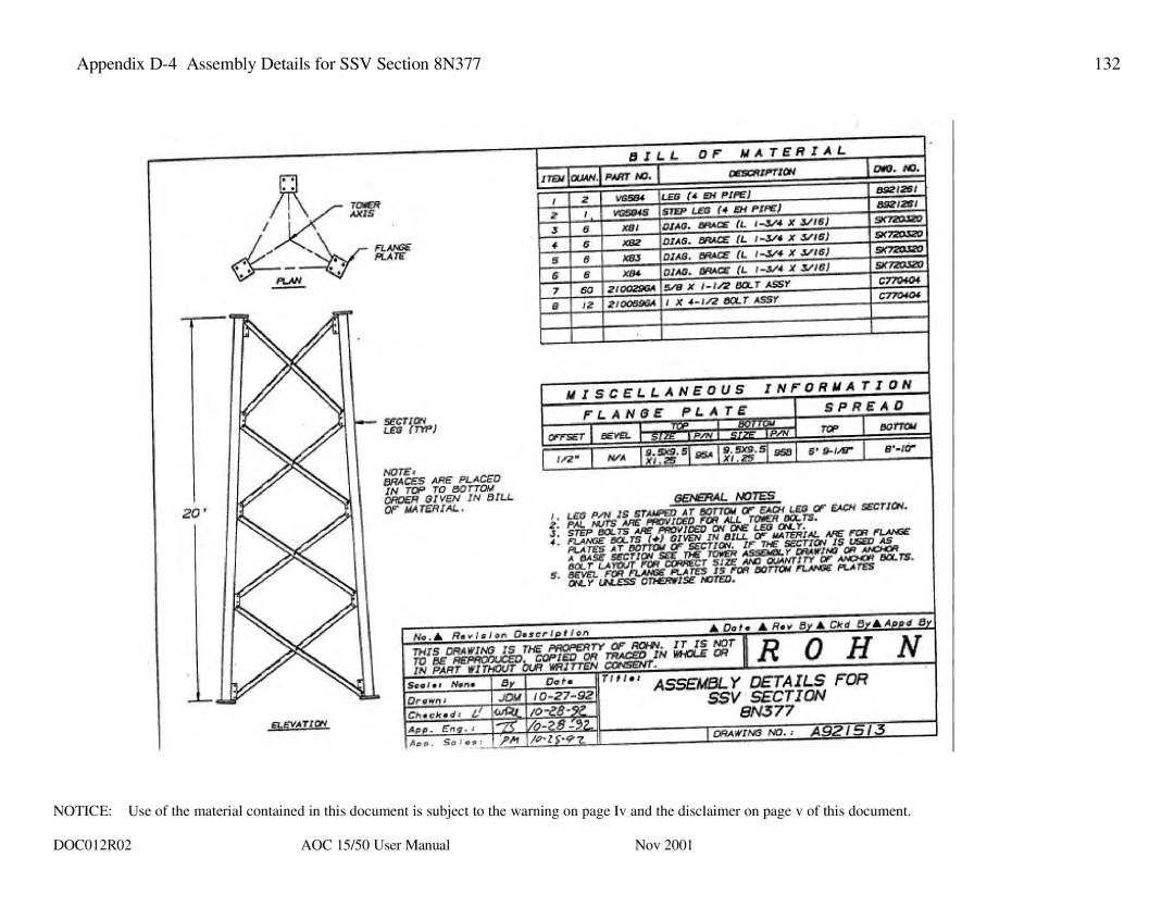 AOC 15 user manual Appendix D-4 Assembly Details for SSV N377 132 