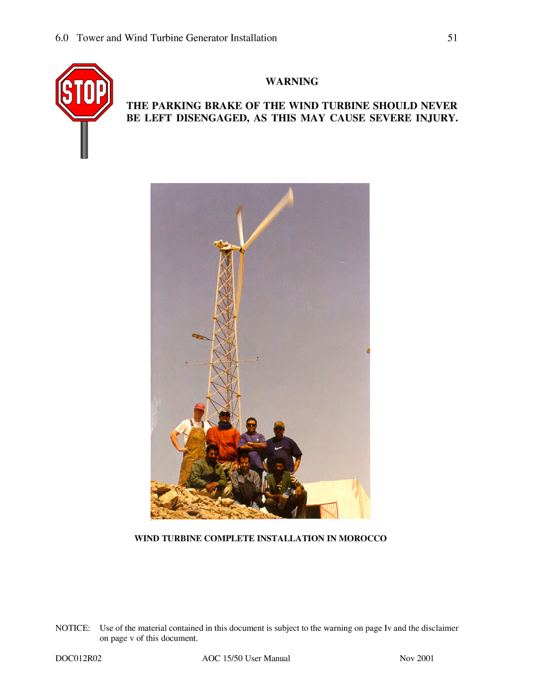 AOC 15 user manual Wind Turbine Complete Installation in Morocco 