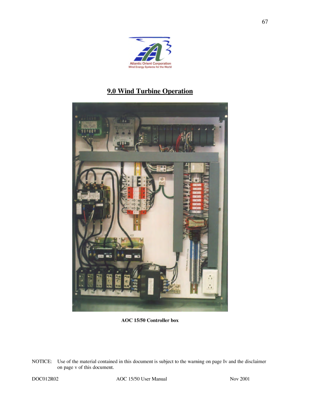 AOC 15 user manual Wind Turbine Operation 