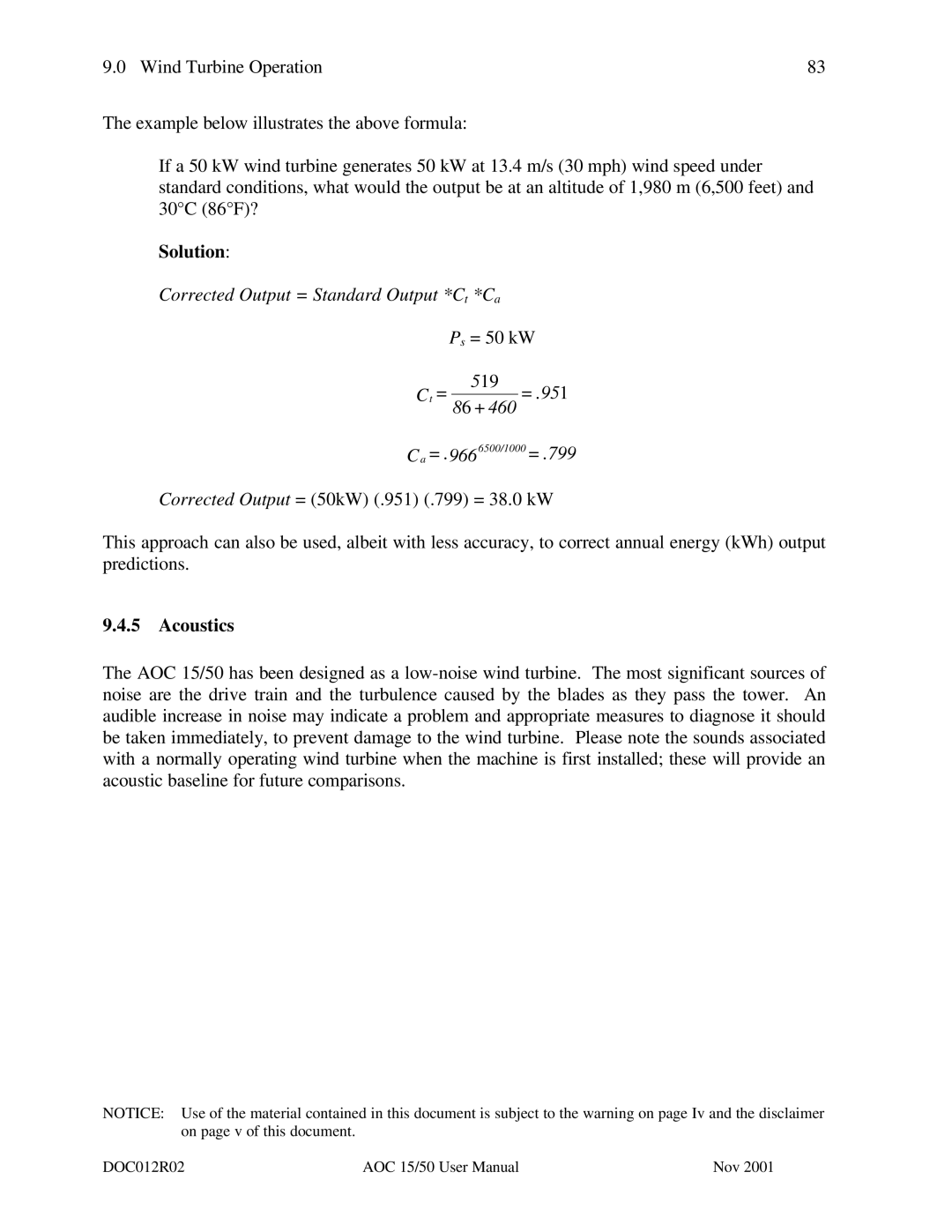 AOC 15 user manual Solution, Acoustics 