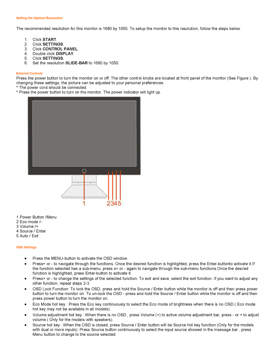 AOC 2218PH user manual Setting the Optimal Resolution 