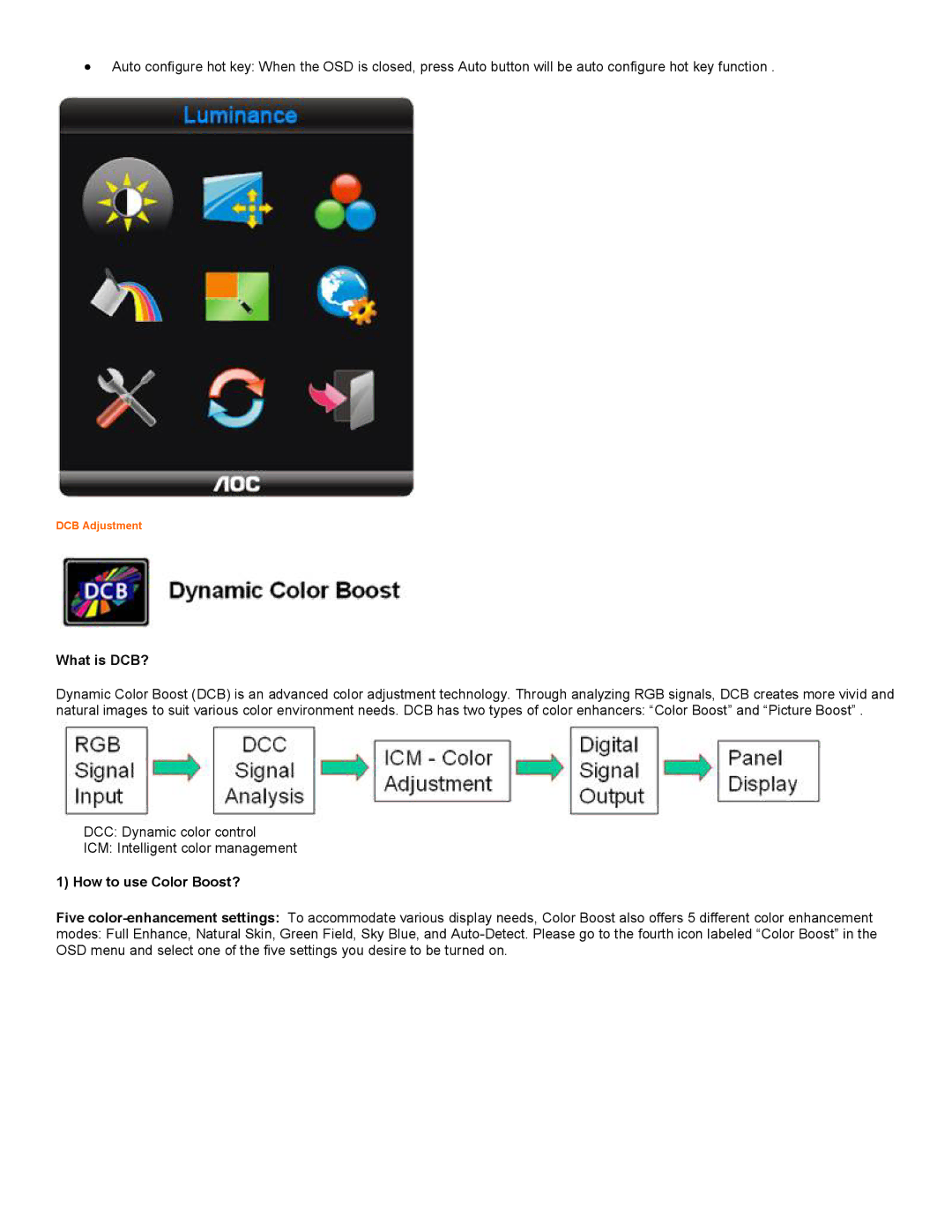 AOC 2218PH user manual What is DCB? 