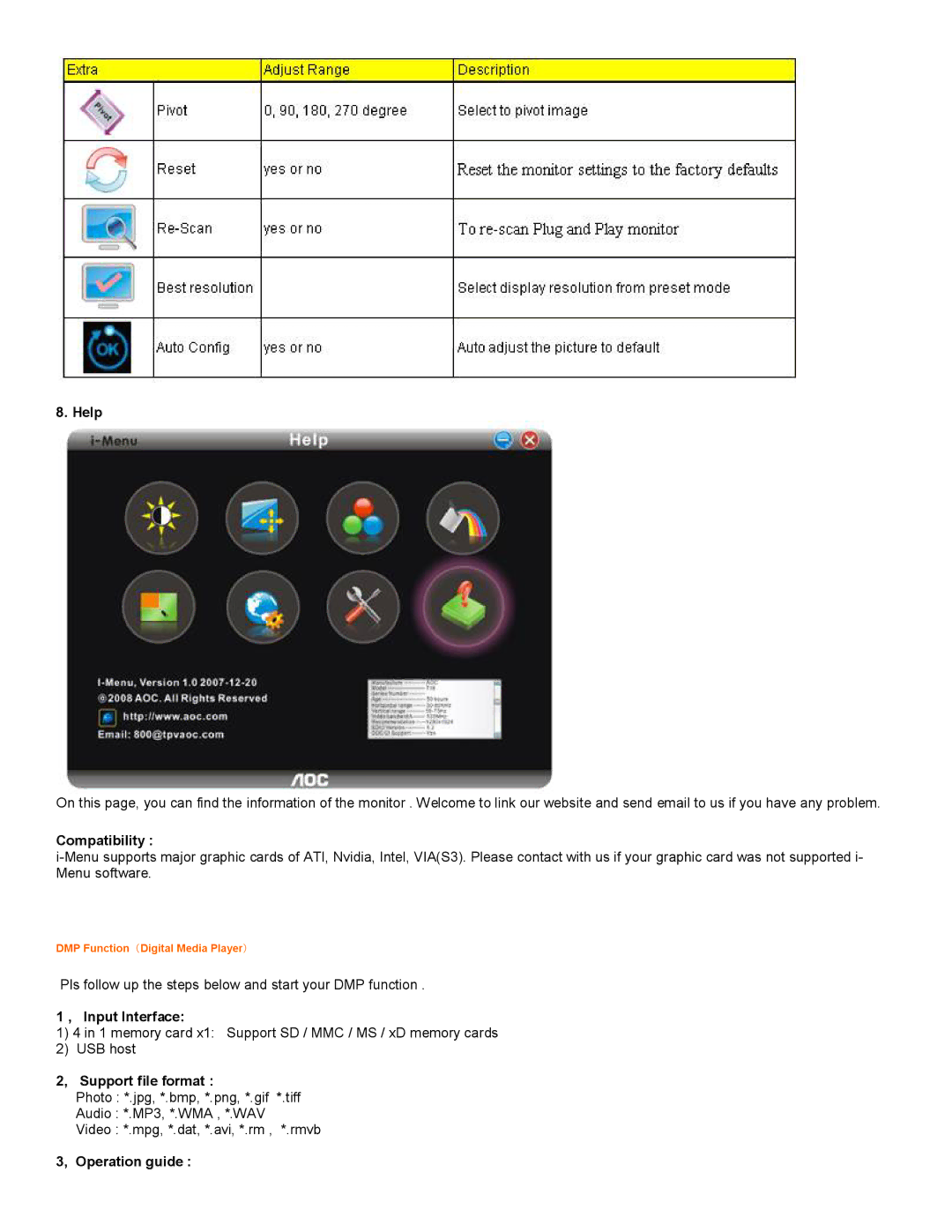 AOC 2230 user manual Help 