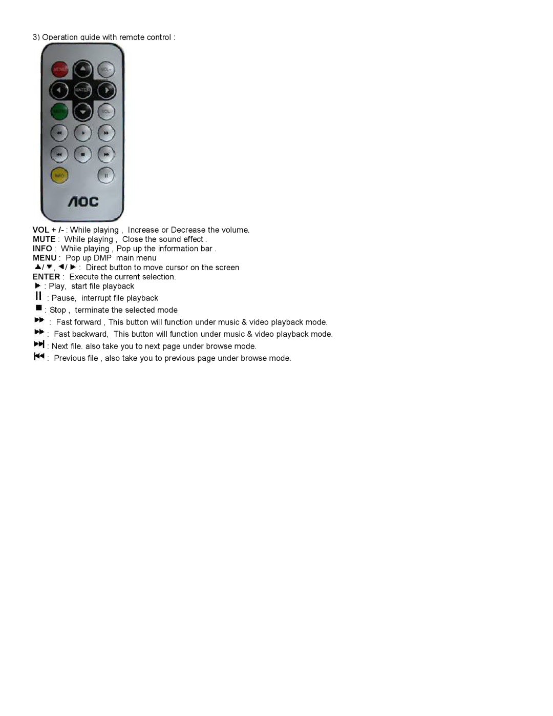 AOC 2230 user manual 