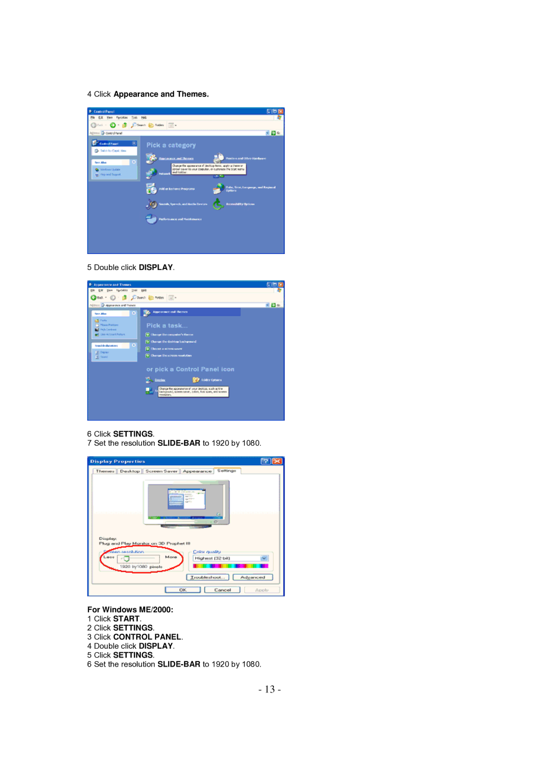 AOC 2236SWA manual Click Appearance and Themes 