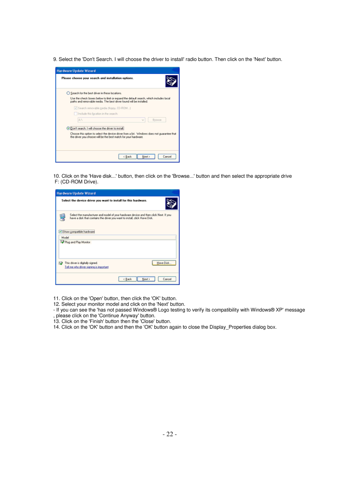 AOC 2236SWA manual 