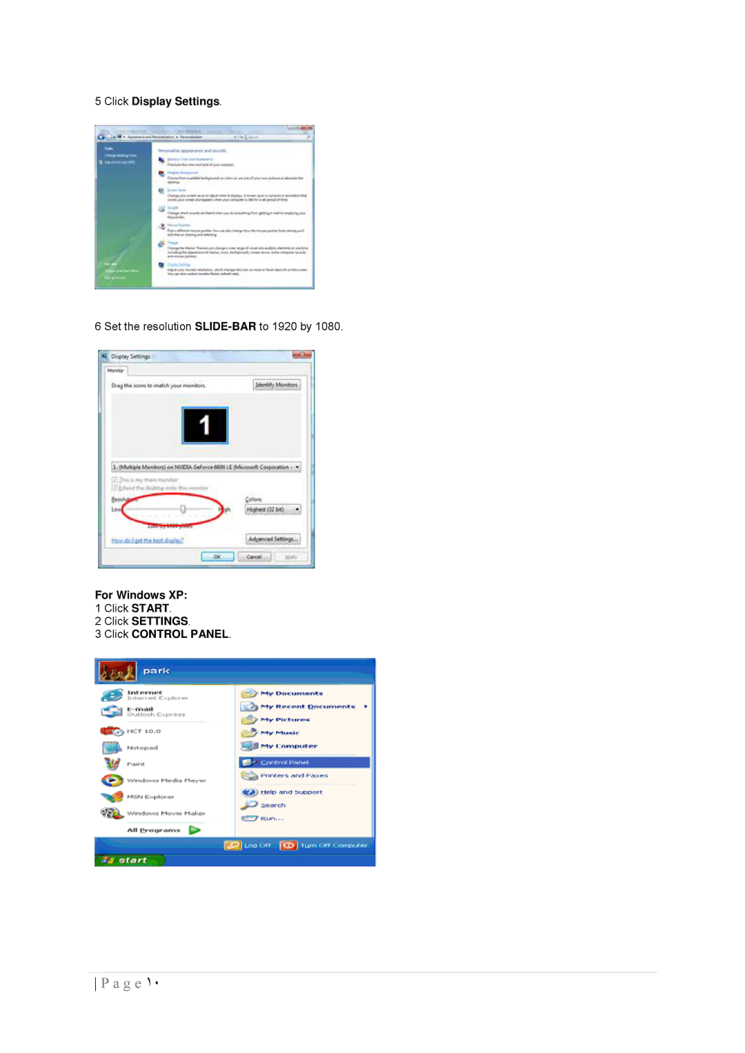 AOC 2236VWA manual Click Display Settings 