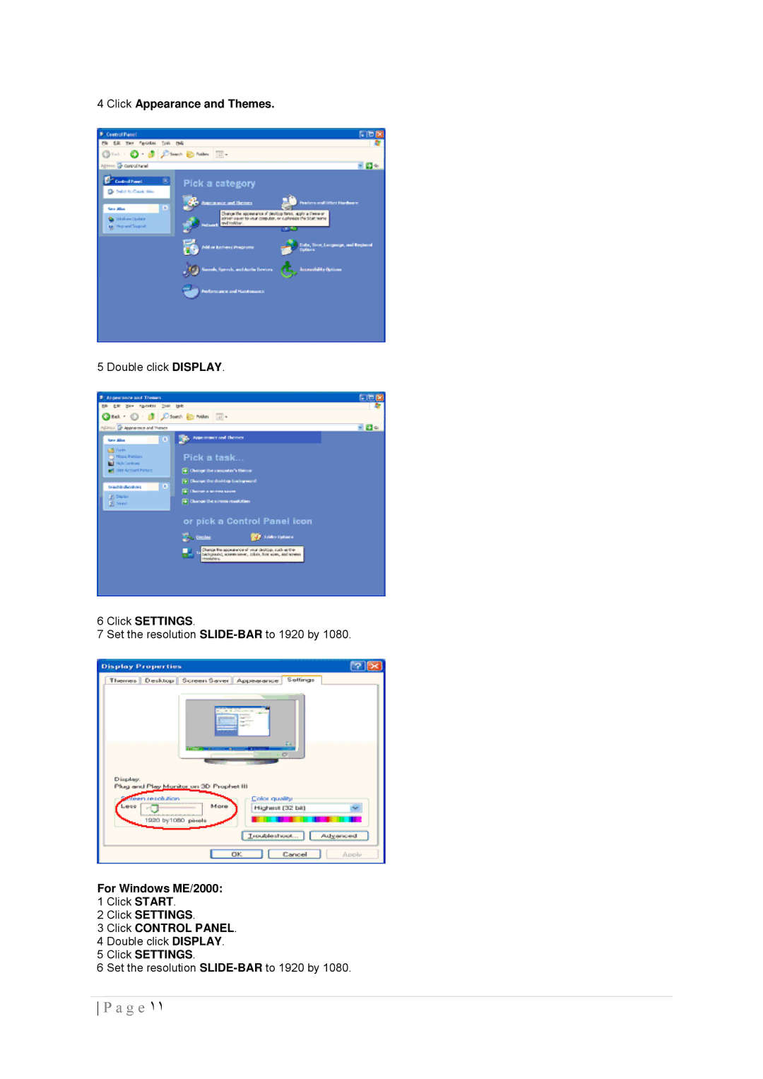 AOC 2236VWA manual Click Appearance and Themes 