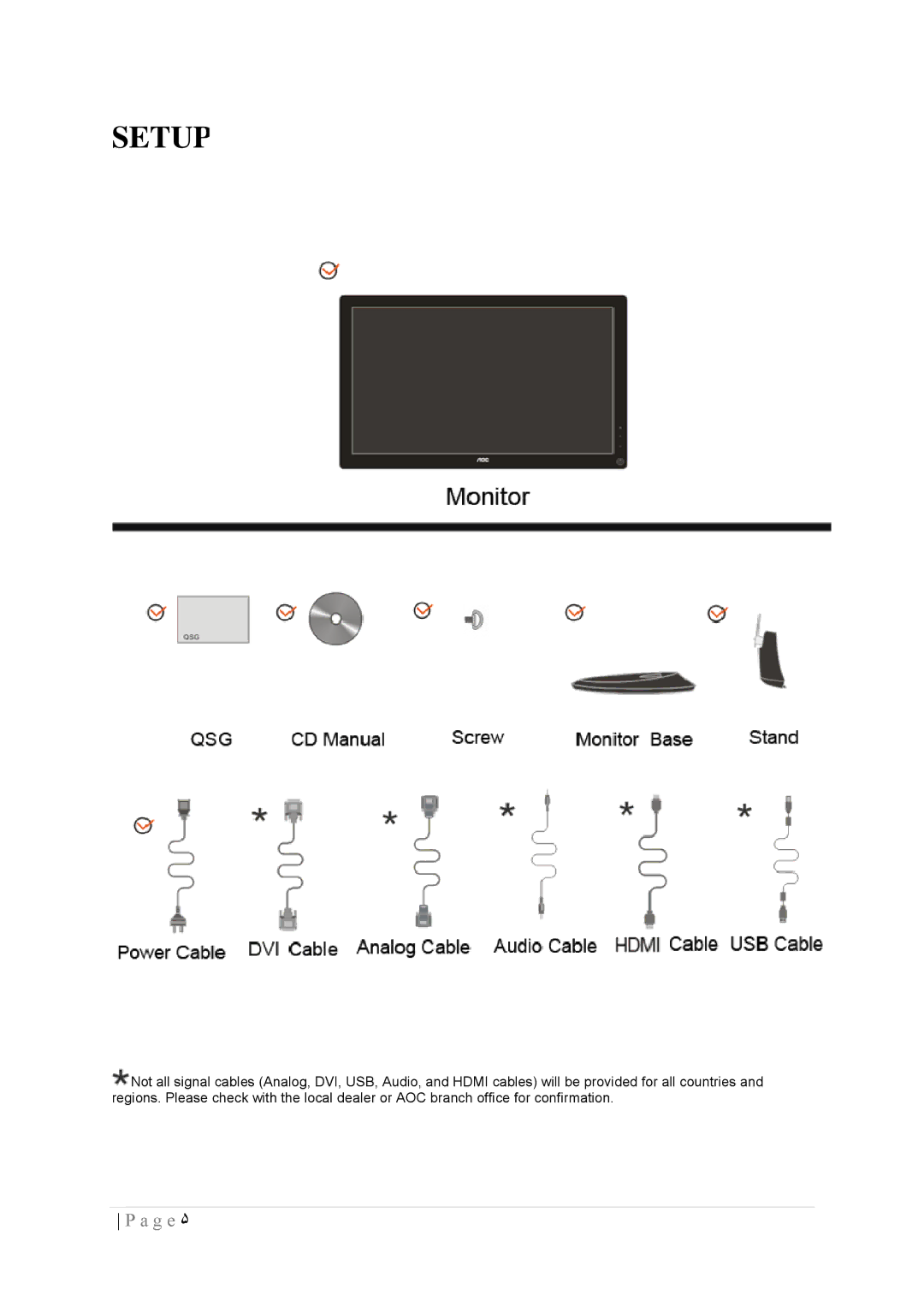 AOC 2236VWA manual Setup 