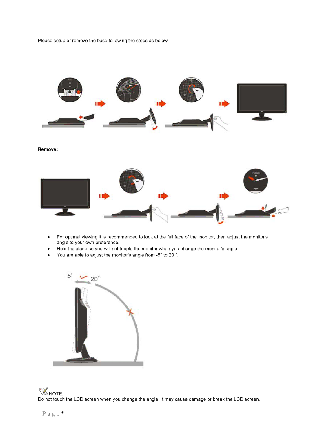 AOC 2236VWA manual Remove 