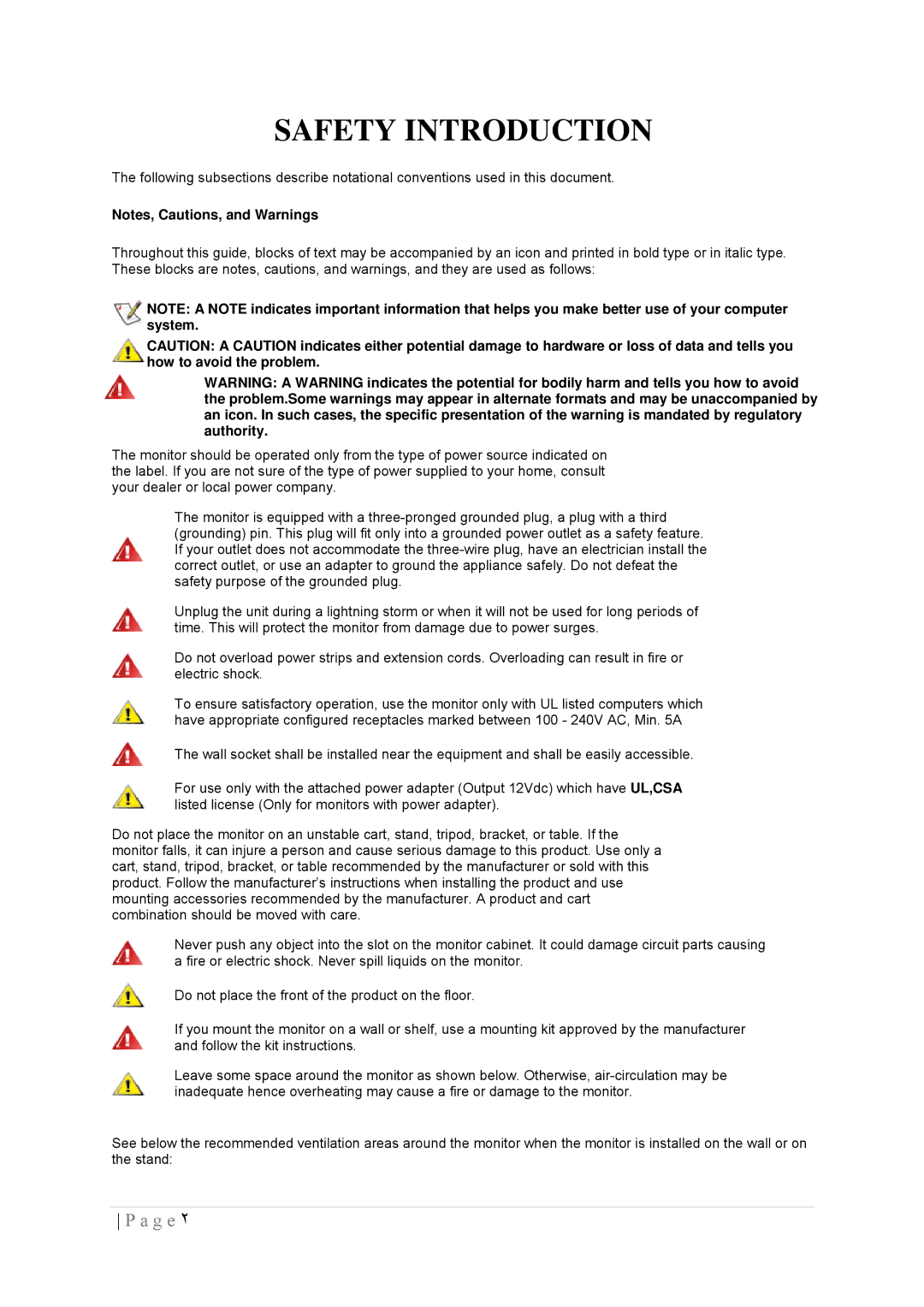 AOC 2436SWA manual Safety Introduction 