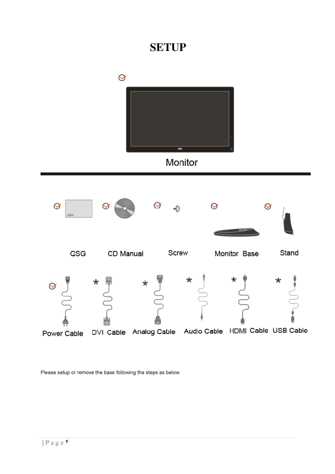 AOC 2436SWA manual Setup 