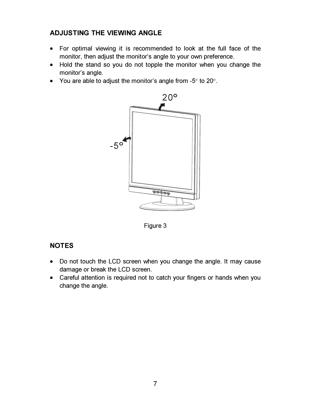 AOC 712SI installation instructions Adjusting the Viewing Angle 