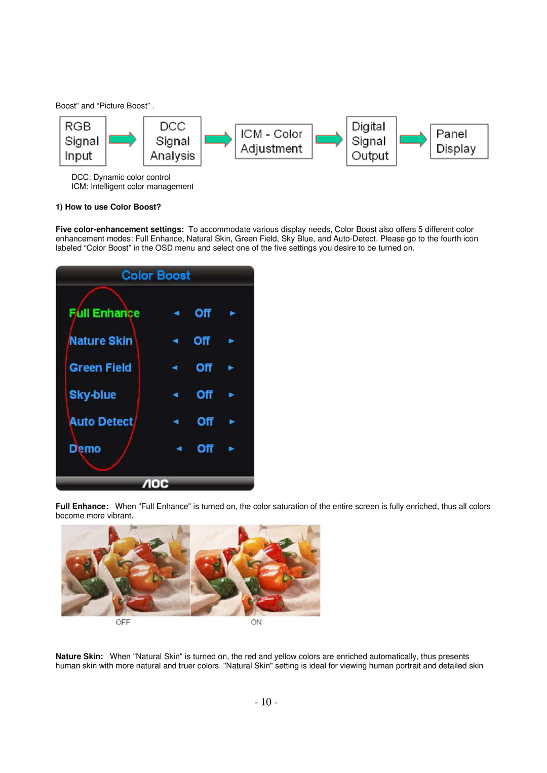 AOC 831S manual How to use Color Boost? 