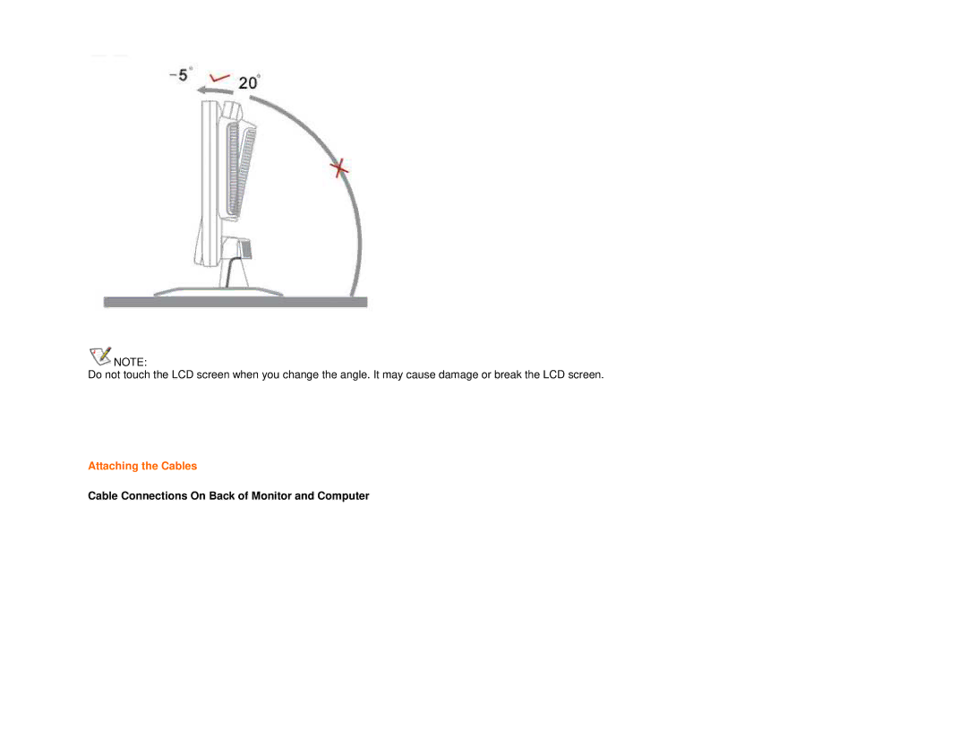 AOC 916VWA user manual Attaching the Cables 