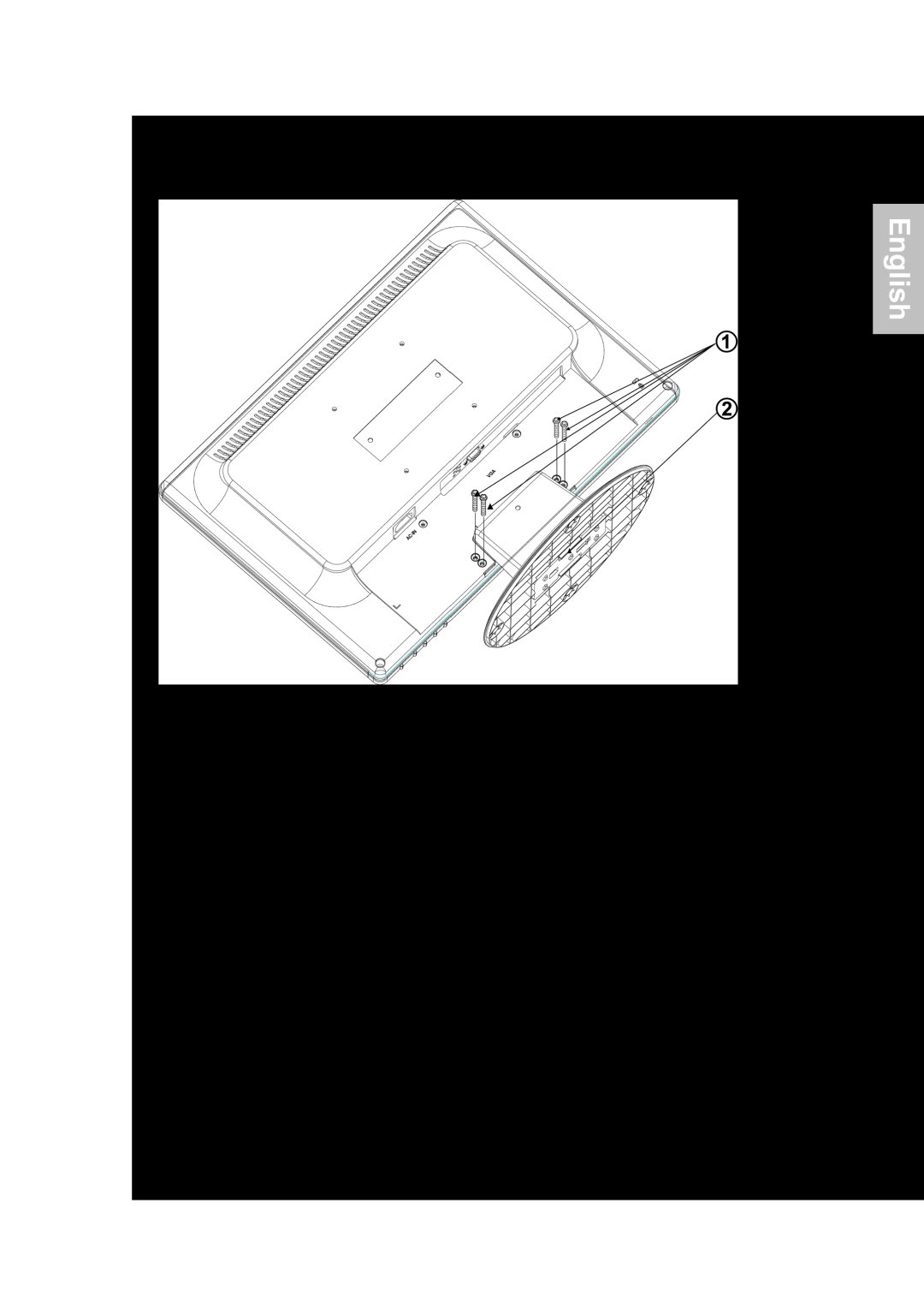 AOC 919Sw-1 manual Preparing To Install The Optional Wall Mount Arm Not Included, English, Remove the stand 