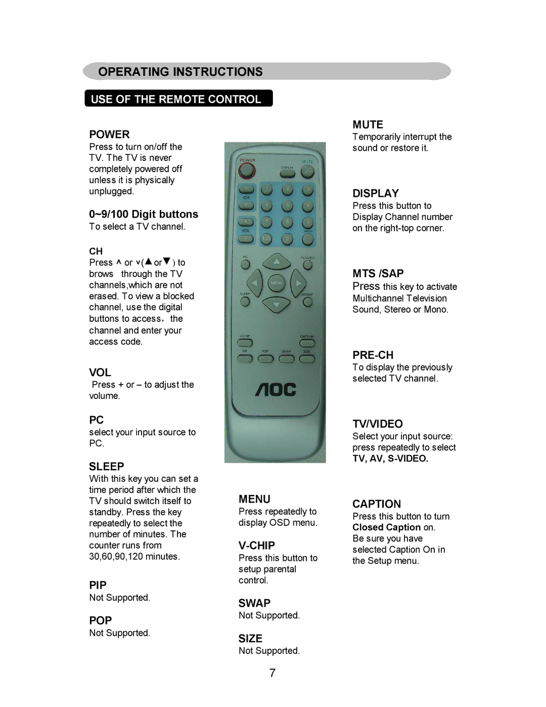 AOC A17UX231 user manual Operating Instructions 