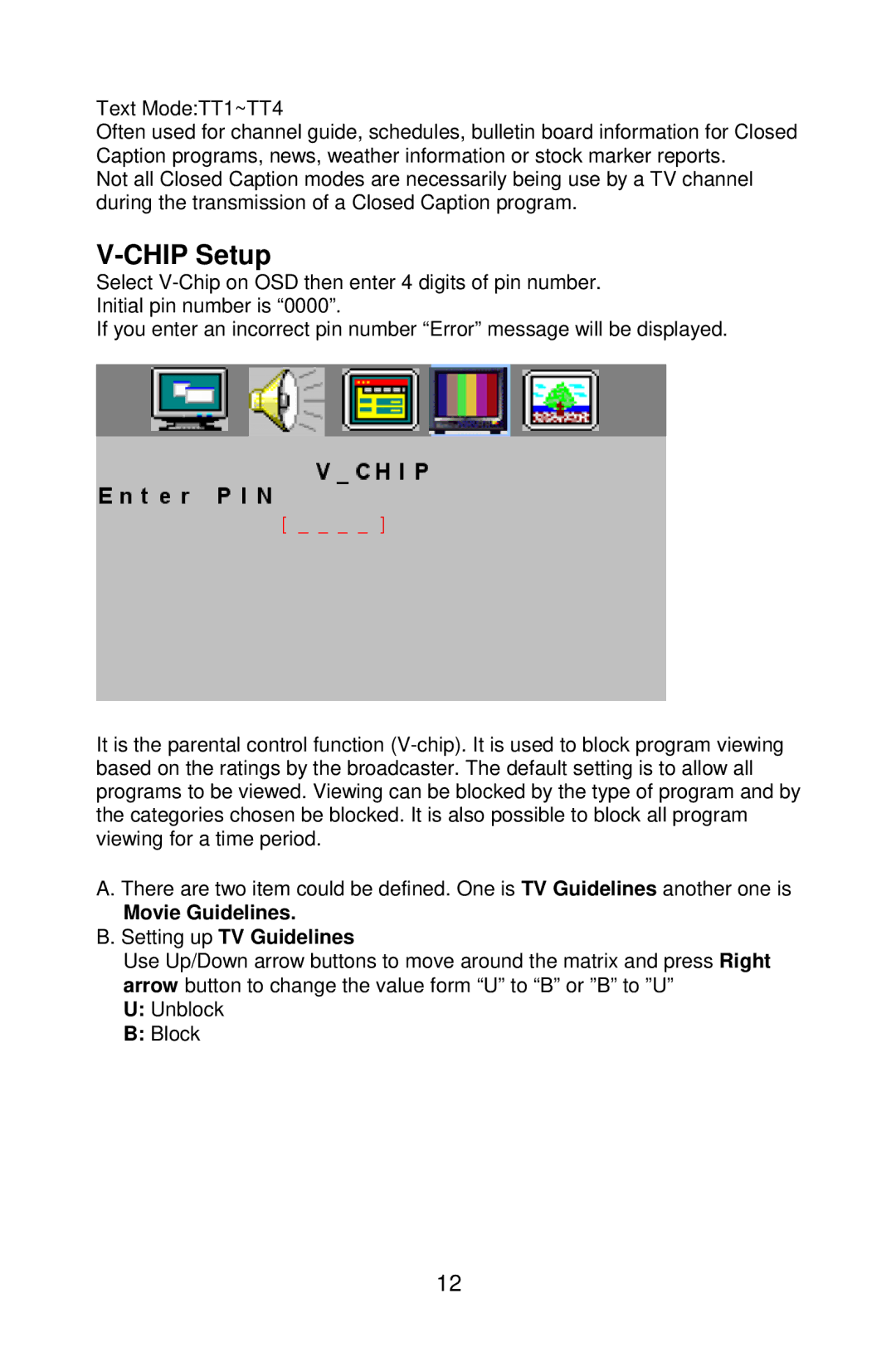 AOC A20S431 manual Chip Setup, Movie Guidelines 