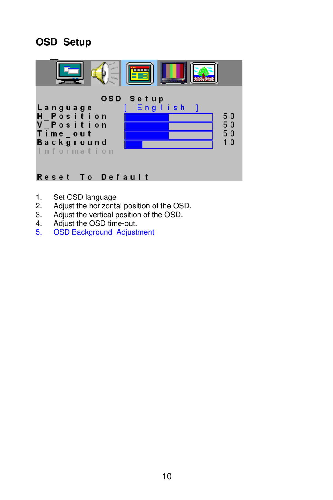 AOC A20S431 manual OSD Setup 